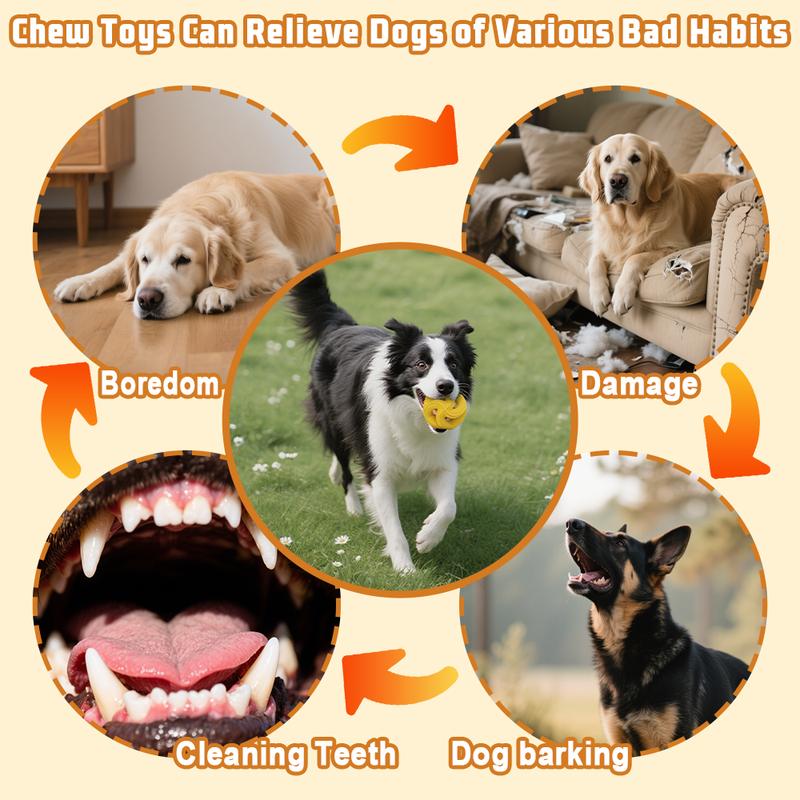 Durable Natural Rubber Indestructible Puzzle Dog Chew Toy Bite Resistant Outdoor Molar Play Toy Perfect for Aggressive Chewers