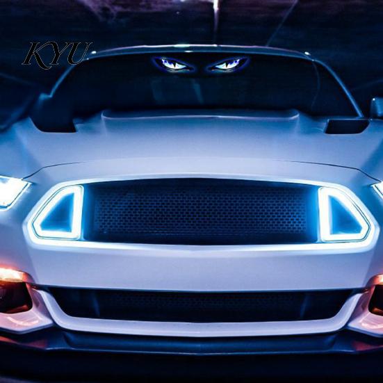 High Temperature Resistant Car Lamp Solar Demon Eye Window Light, Wireless LED Atmosphere Automotive Safety Warning System with Suction Cup