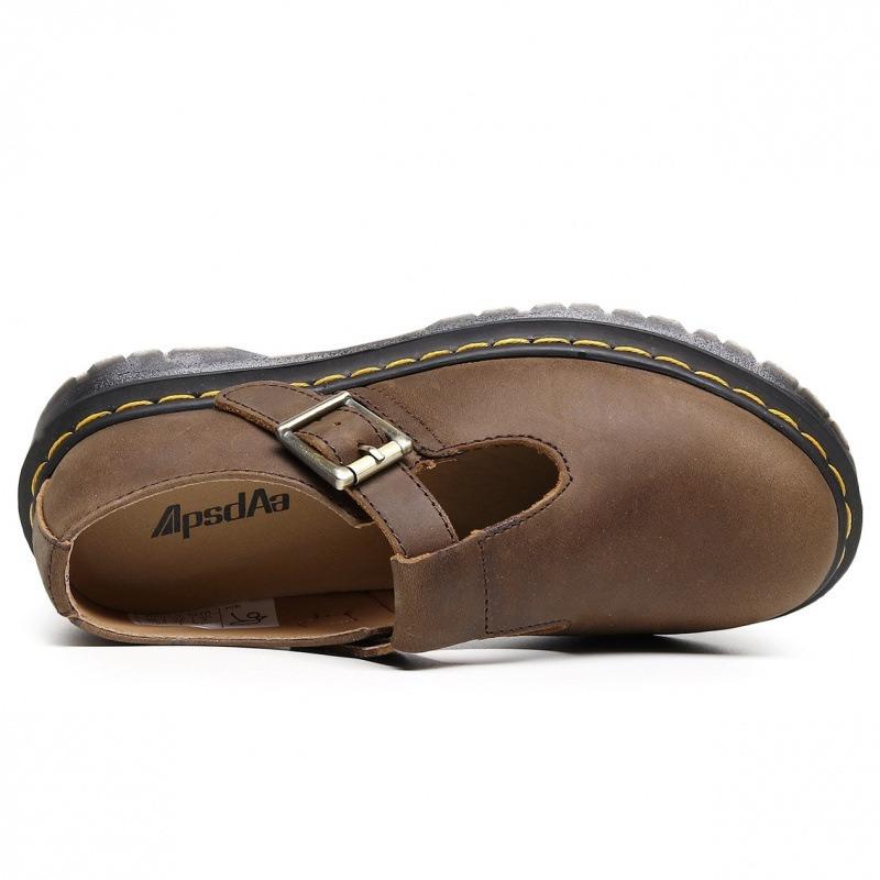 Text strip Mary Jane shoes leather low-top, small leather shoes women's fashion student casual Crazy Horse