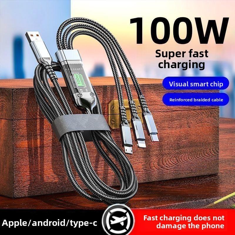 Super Fast Charging 6a Data Cable With Led Indicator For Apple Android Huawei Devices