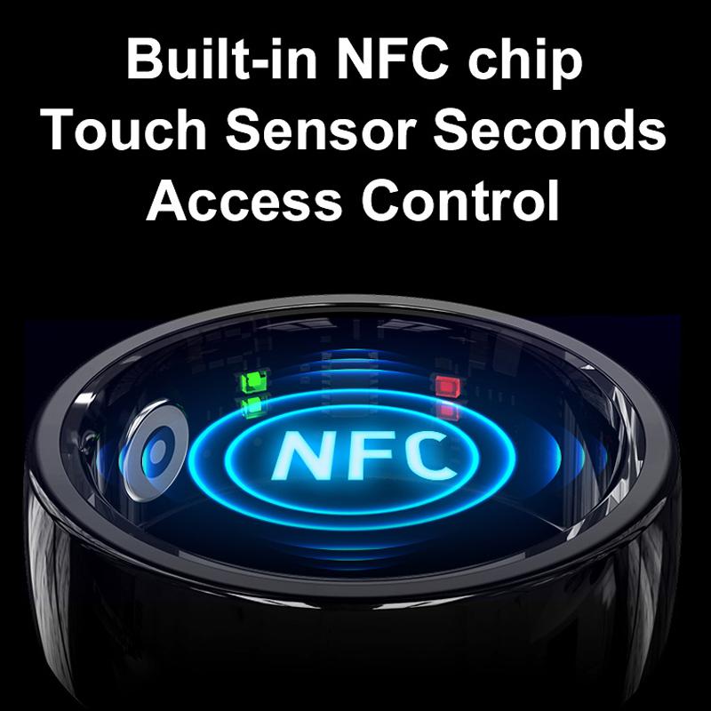 R05 NFC Smart Ring with Charging Case for Men Women,Health and Sleep Monitor,5ATM Waterproof,Multi-sport Mode For Android IOS