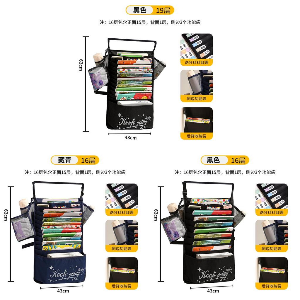 Oxford Cloth Multilayer Wall Mount Organizer With Hanging Design For Classroom And Home Storage