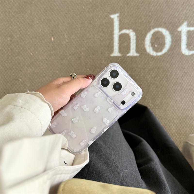 

Translucent Purple Bow Rabbit Case for iPhone 17 Pro Max 15Pro