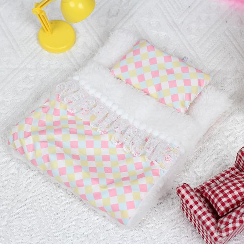 17cm Macaron labufu Doll Clothes Good Night Bedding Set Blanket Sheet and Pillow Pajamas Set Cozy Little Home Gifts for People
