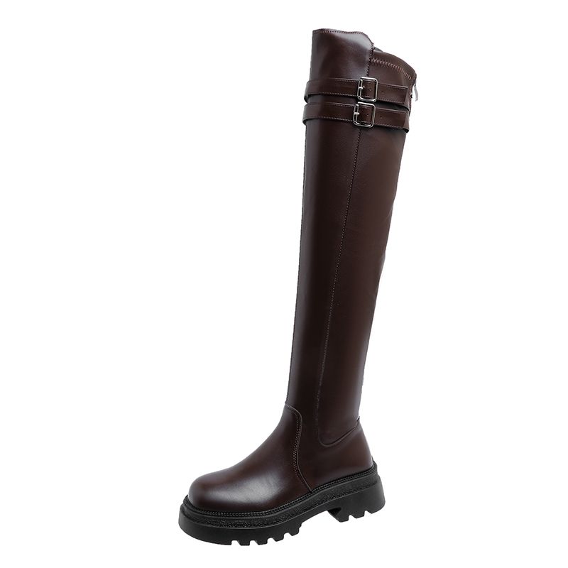 

Women s Over-the-Knee Boots 2026 Thick Heel Stretchy Slimming Design Plus Size Boots Comfortable Winter Footwear 35