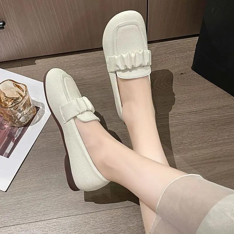Fashion Ladies Footwear With Heel Round Toe Solid Color Elegant Party Women's Flat Shoes Wholesale Summer 2025 Vacation Stylish Chic 39