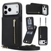 Wallet Zipper Crossbody Lanyard 4 Credit Card Slot Case For iPhone 17 Pro Max 17 Air 16e 16 1514 + 13 12 11 XR XS 8 Plus 7 Cover