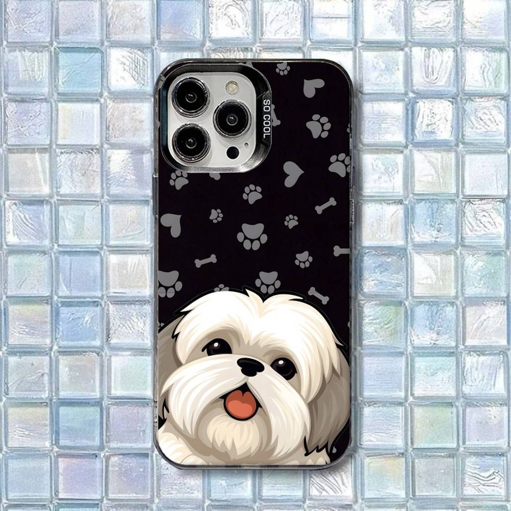 

Shihtzu Puppy Dog Phone Case For iPhone 17,16,15,14,13,12,11,Air,X,XR,Pro,Max,Plus IMD Silver Shell iPhone11PRO