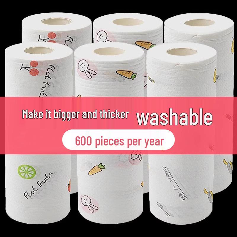 Kitchen Lazy Person Rag: Dual-Purpose Wet/Dry, Oil-Absorbing Disposable Wipes - No Rinse Needed for Household Cleaning.