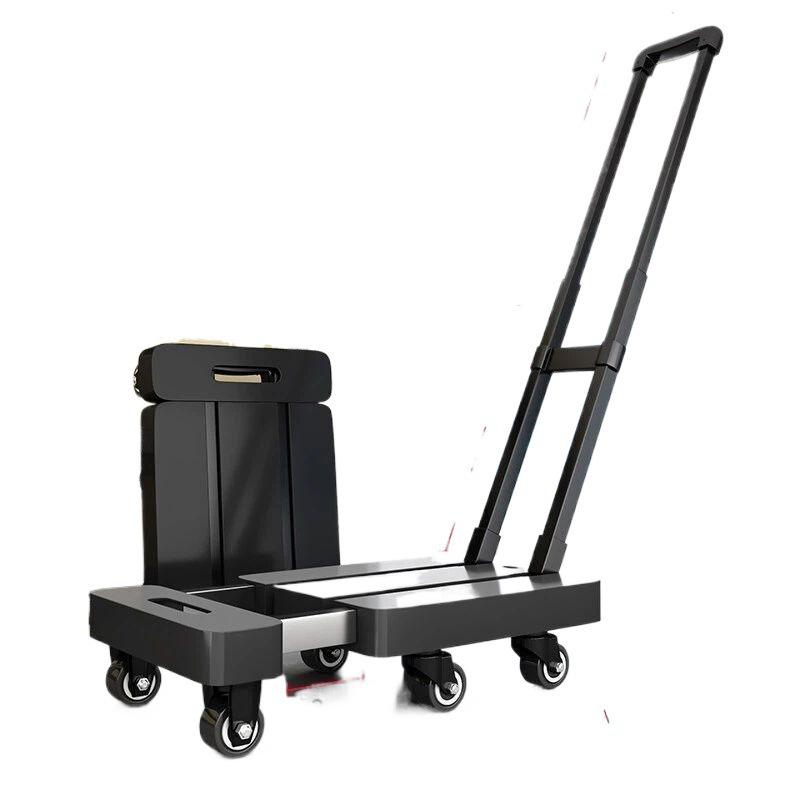 Upgraded Non-Slip Foldable Flat Cart: Extra-Thick, Portable, Retractable Household Pull Cart