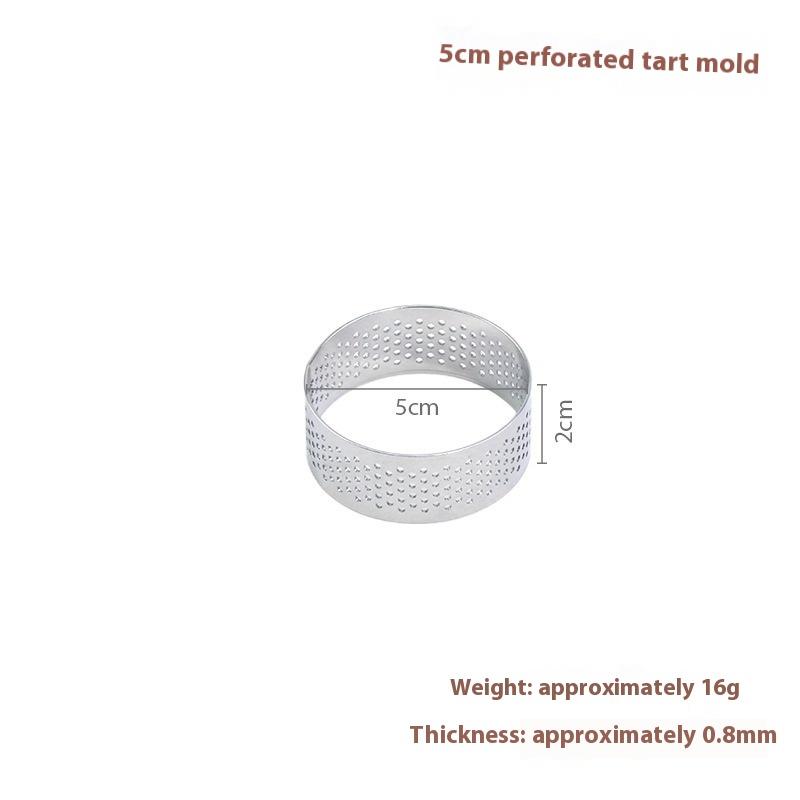 1/2/4 Stück 5cm Edelstahl Mousse Kuchenform Hitzebeständig Perforierter Runder Tarte Ring Kekse Gebäck Kreis Schneiderform Werkzeuge