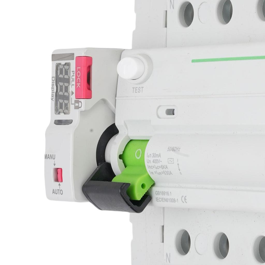 4P A Type Self Reclosing Circuit Breaker Digital Display Auto Reset RCD RCCB Circuit Breaker Circuit Breaker 4P Circuit Breaker