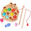 Montessori Magnetic Wooden Fishing Game for Toddlers 1-3 Years Old,Fine Motor Skills Early Learning Eyes Hands Cooperation Toy for Boys & Girls Great