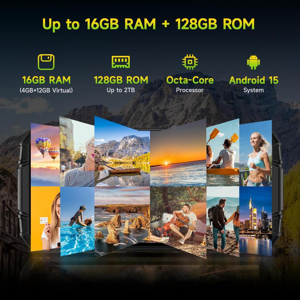 DOOGEE Fire3 Pro Rugged Smartphone Android 15, 16GB+128GB/2TB, 8350mAh, 5.5" HD+ Display, 16MP+8MP,  Dual SIM 4G/NFC/IP68/OTG/FACE ID/GPS/Widevine L1