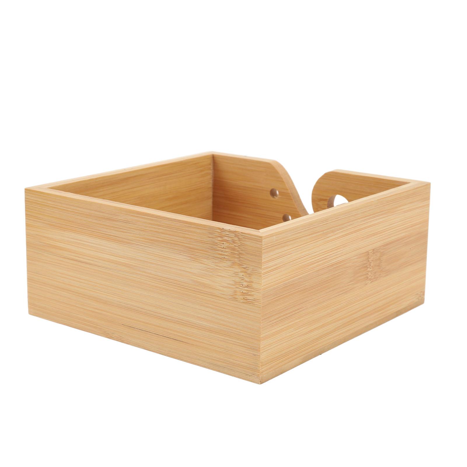 

Crochet Bowl Holder Square Shape Bamboo Crocheting Yarn Storage Bowl for Knitting