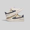 Warrior Trendy Versatile Retro Breathable Lightweight Low-Top Canvas Shoes Unisex sneaker Beige Dark-Blue WXY-B249MJ06