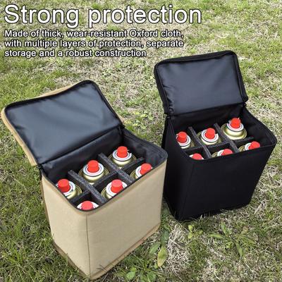 Bolsa de Almacenamiento para Tanque de Gas de Linterna de Camping con Cremallera Forro Suave Gran Capacidad Contenedor Portátil para Tanque de Gas Bolsa de Transporte