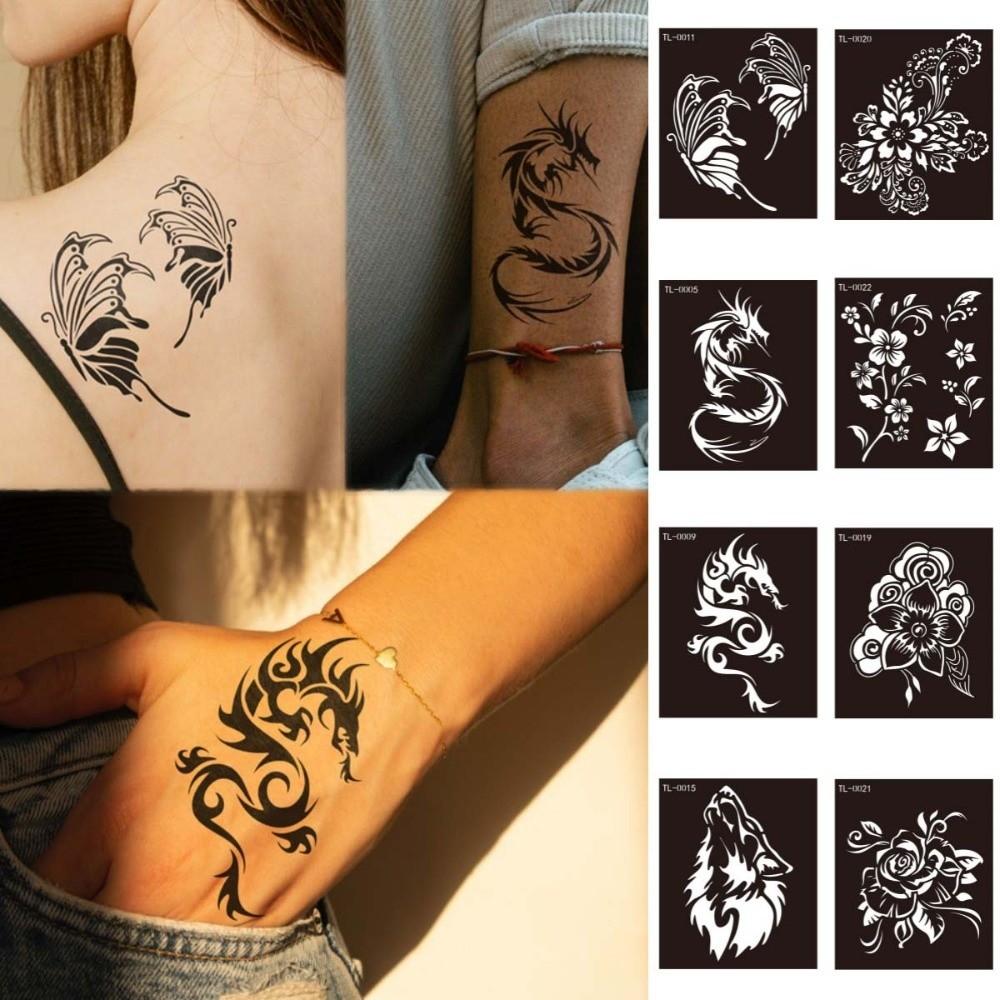 Mehndi Stickers Henna Tattoo Template Fake Tattoo Decals Body Art Sticker Men/Women