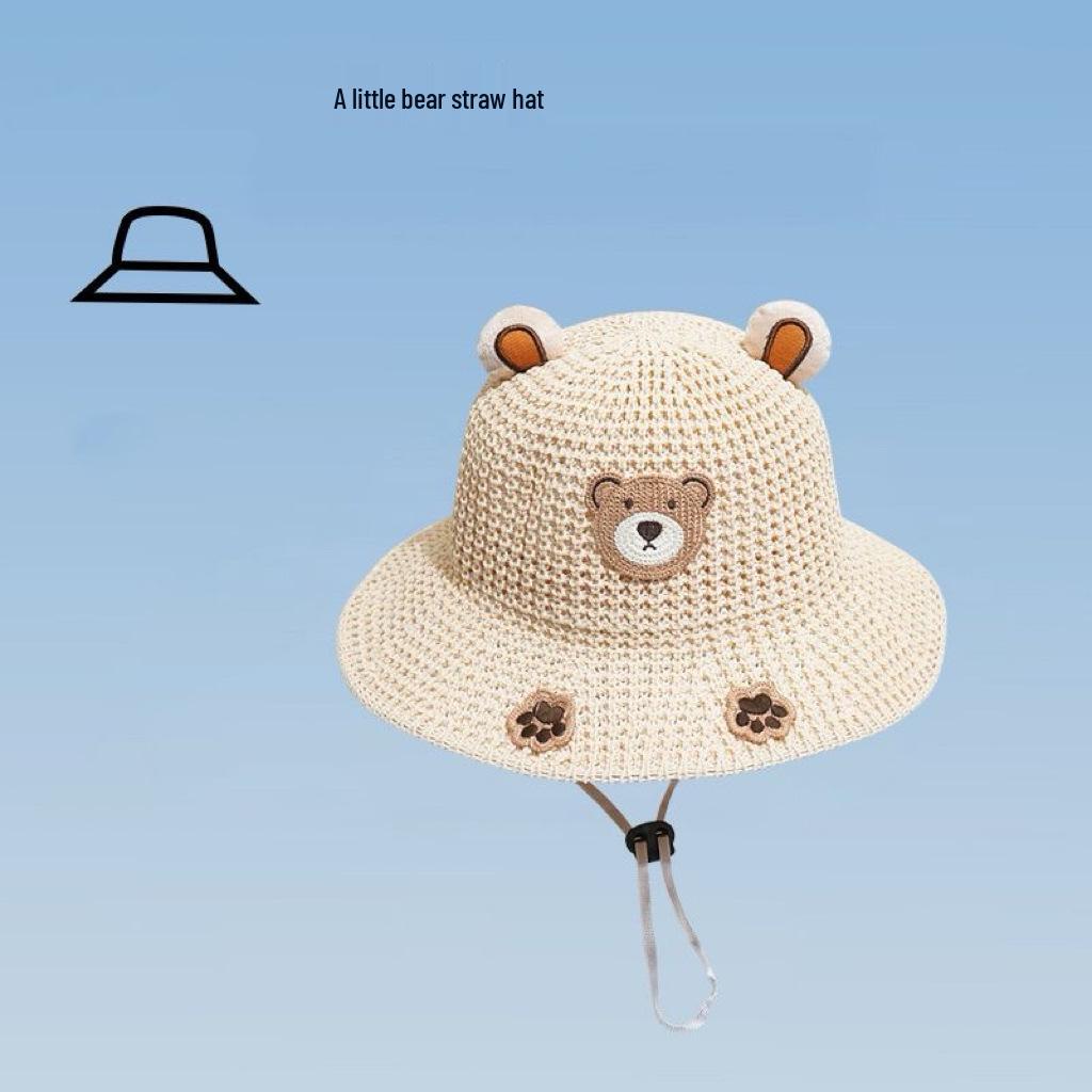 Cappello da Sole in Paglia per Bambini - Protezione UV per Vacanze al Mare in Primavera, Estate e Autunno