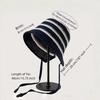 Summer Essential Striped Basin Hat with Knitted Hollow Out Design Foldable for Beach Sunshade