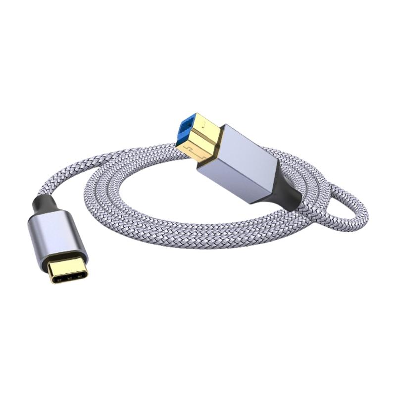 

Плетений нейлоновий кабель Type C до USB B для принтера 10000+ випробувань на згин Швидкість та довговічність Для принтерів, сканерів, жорстких дисків