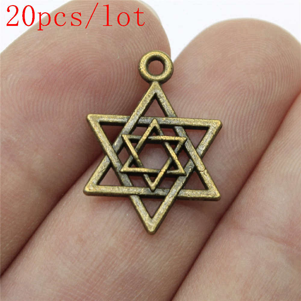 Little Hexagram Charms For Jewelry Making Pendant Diy Crafts Accessories