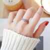 Rose Gold Wide Band Zirconia Ring with Half Diamond Pattern
