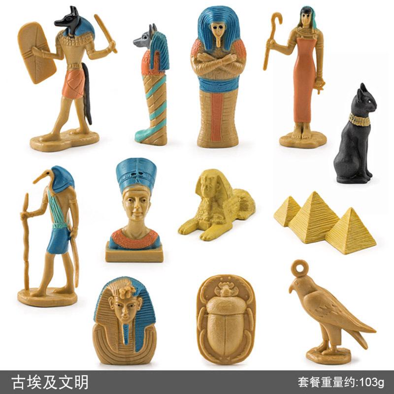 

Набор из 12 предметов для моделирования: древняя египетская королева, голова леопарда, пирамида, мумия, шкатулка, статическая модель, коллекция украшений