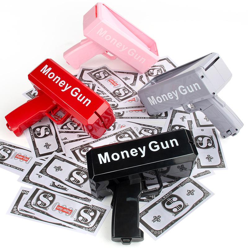 New Peculiar Squirt Money Gun Toy Money Gun Paper Money Squirt Money Gun Party Game Wedding Shooting Money Black Box