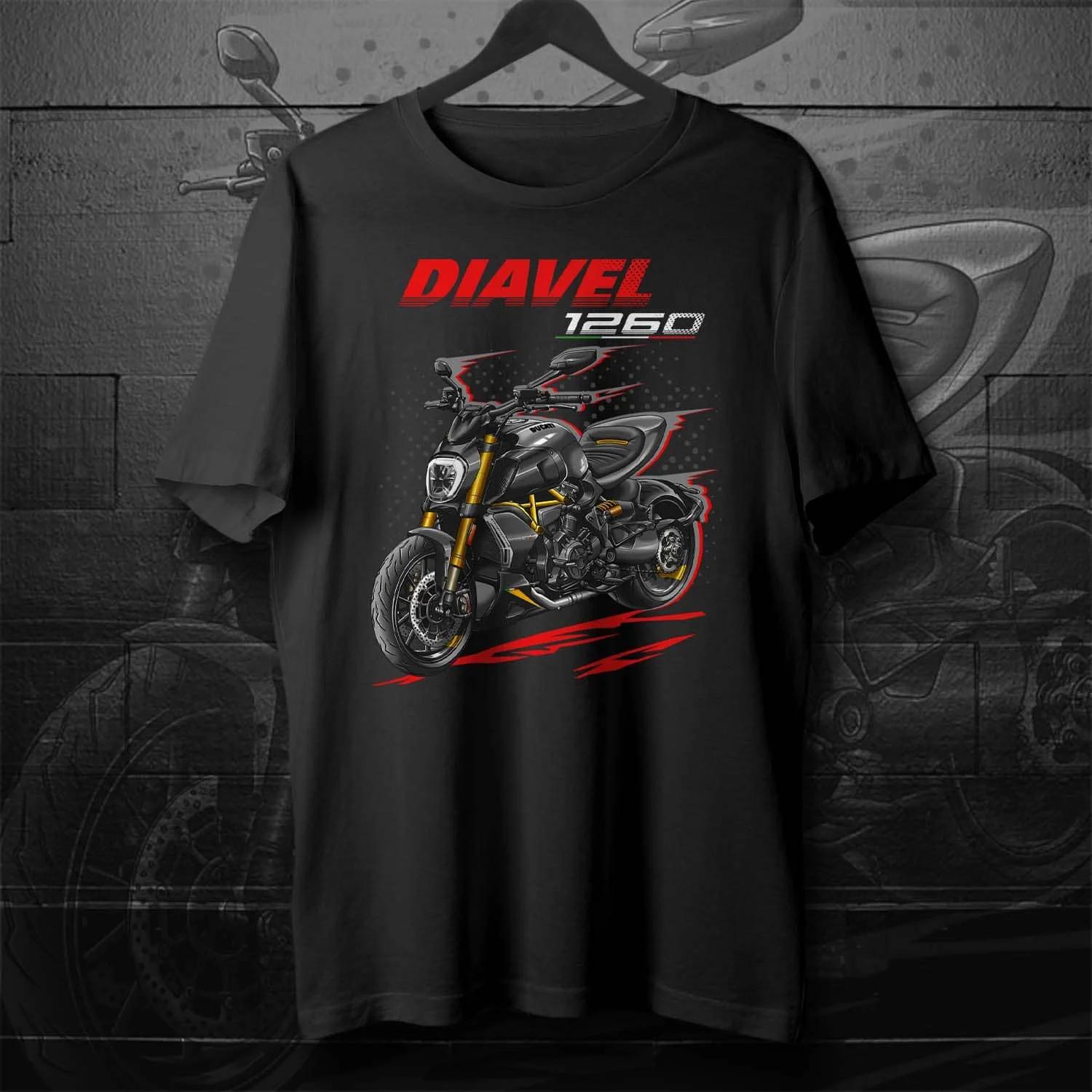 20192022 Modelle Italien Diavel 1260 Motorrad T-Shirt 100% Baumwolle Rundhals Kurzarm Lässig Herren T-Shirt Fahrer Streetwear 4XL