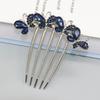 Butterfly Rhinestone Hair Comb Clip for Bun Hairstyles