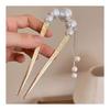 2-Piece U-Shaped Hairpin Set with Pearls, Alloy Hair Accessories, Flowing Ornaments, Silver & Gold, Ideal for Formal Occasions like Coming-of-Age