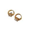 Stylish Small Waist Earrings with Delicate Rings, Luxurious and High-end, Small-sized Zirconia Earrings for The Minority Market.