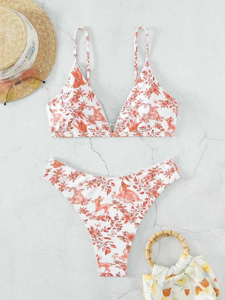 European and American Animal Print Sexy Two-Piece Bikini Set for Women - Trendy Fashion Swimwear
