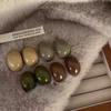 Women Fashion Vintage Earring Jewelry Accessories Party Gifts Korean Semi Circle Acrylic Resin Stud Earrings