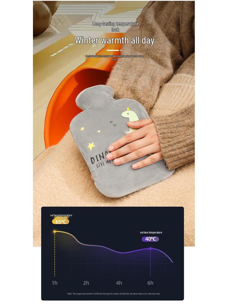 Autumn/Winter Thickened Plush Hot Water Bottle – Portable, Cold-Proof, Explosion-Proof, Cute, Warm Hand Warmer
