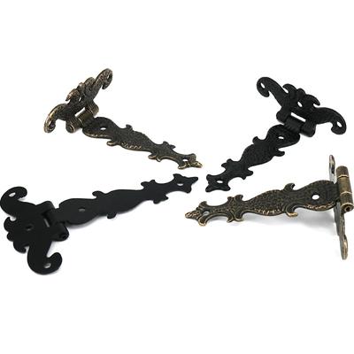 Paquete de 2 Cadenas de Lana Antiguo Negro/Bronce Plata para Ventanas, Armarios, Puertas de Armario, Cajas de Madera, Joyeros, 113*69