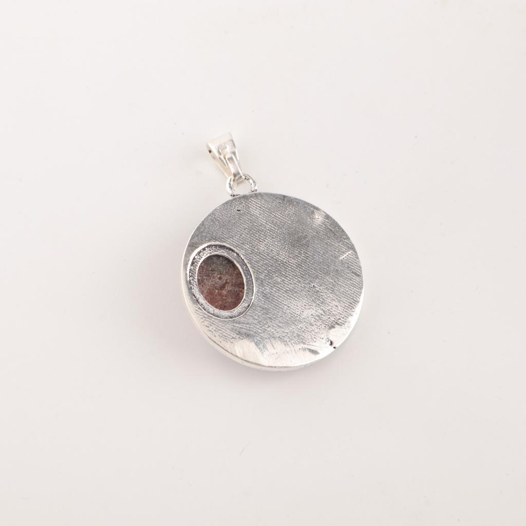 Black Rhodonite Gemstone 925 Sterling Silver Jewelry Women Gift Pendant 1.29'' CP-39-30