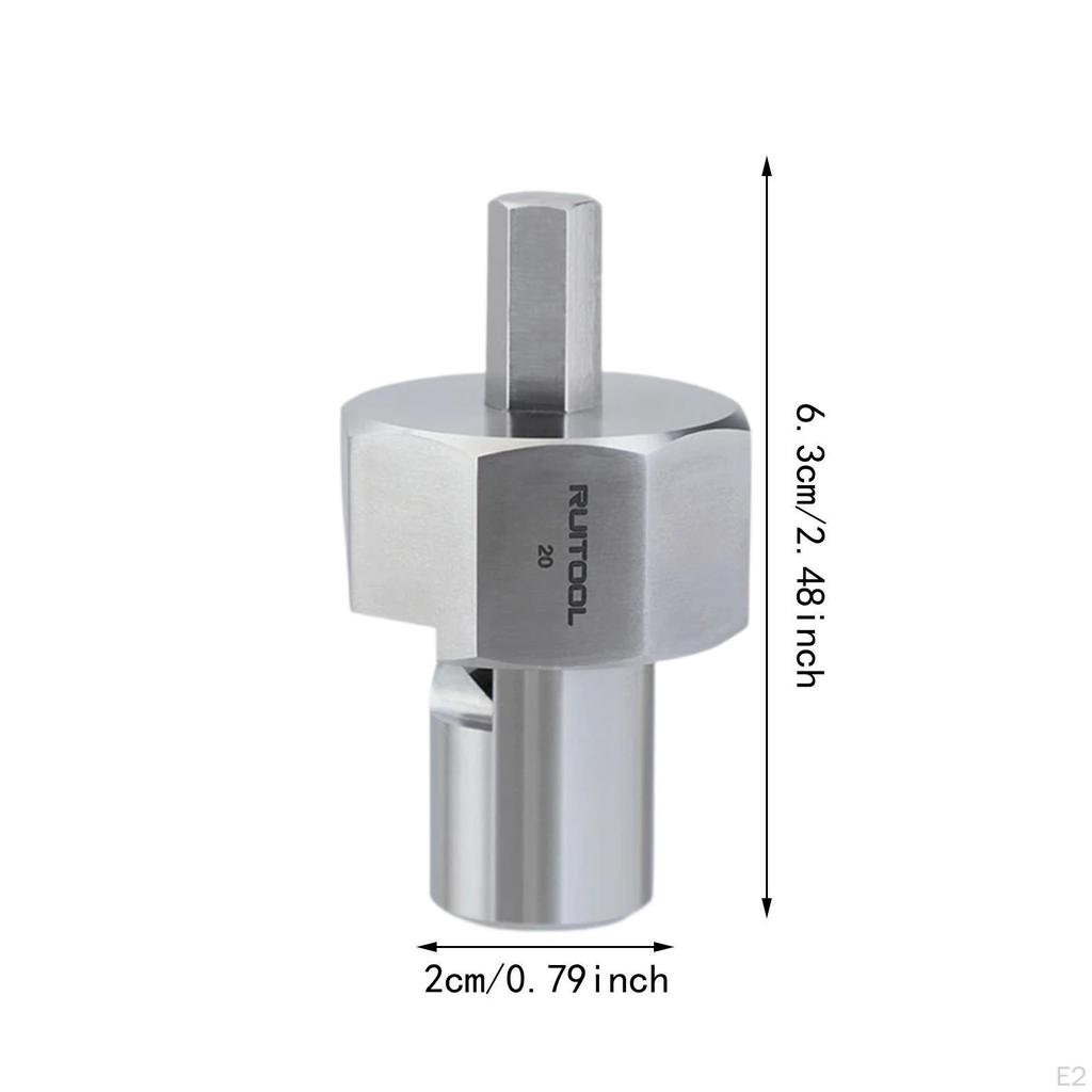 20mm Dog Hole Chamfer Reamer with Drill Bit, 9mm Hex Shank, 6.3cm Length, for Workbench, Sturdy