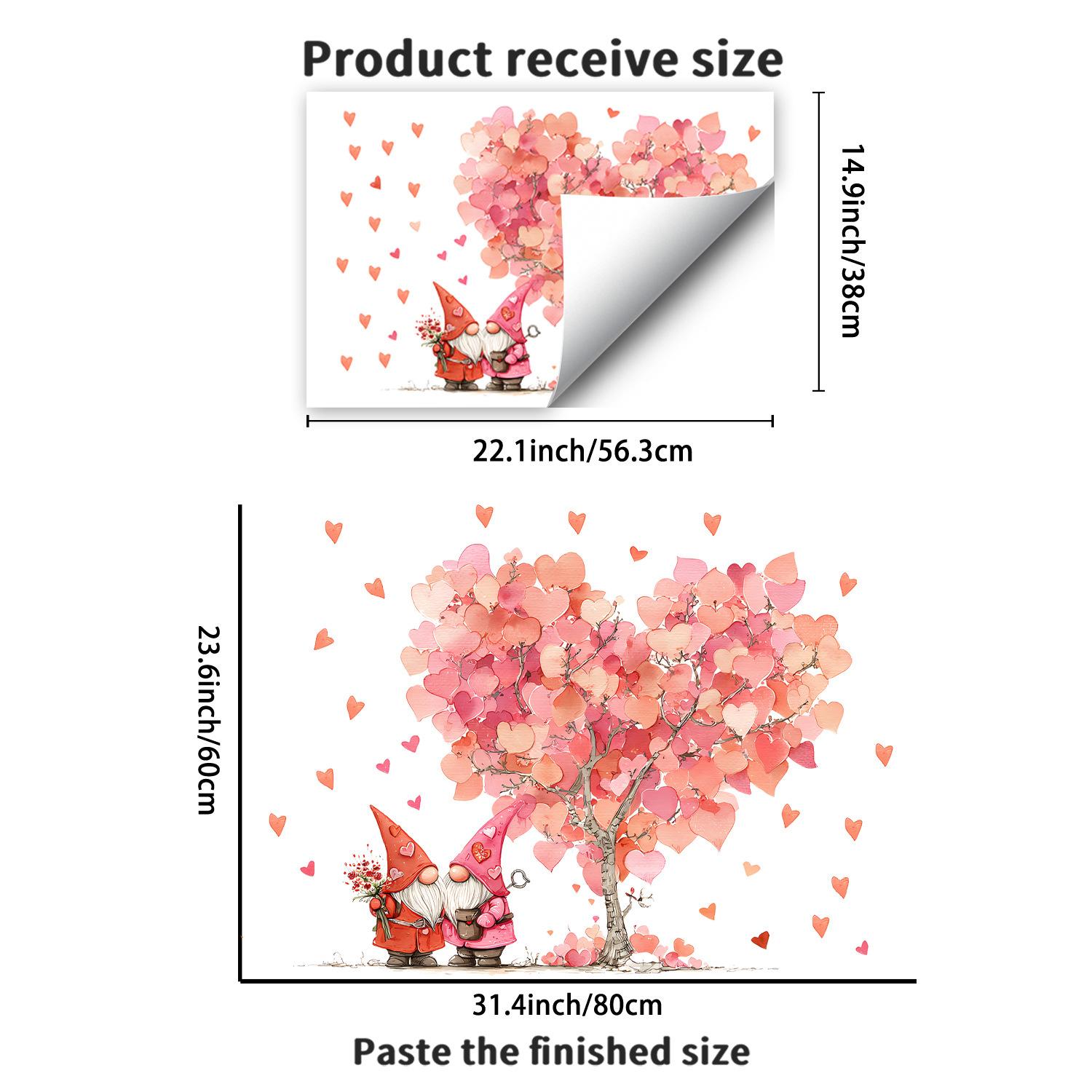 

День святого Валентина Дерево любви Гном Спальня Гостиная Кабинет Праздничная атмосфера Декоративные наклейки 1sheet