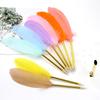 Retro Style Feather Quill Ballpoint Pen Wedding Gift Office School Supplies Kawaii Student Present Gift