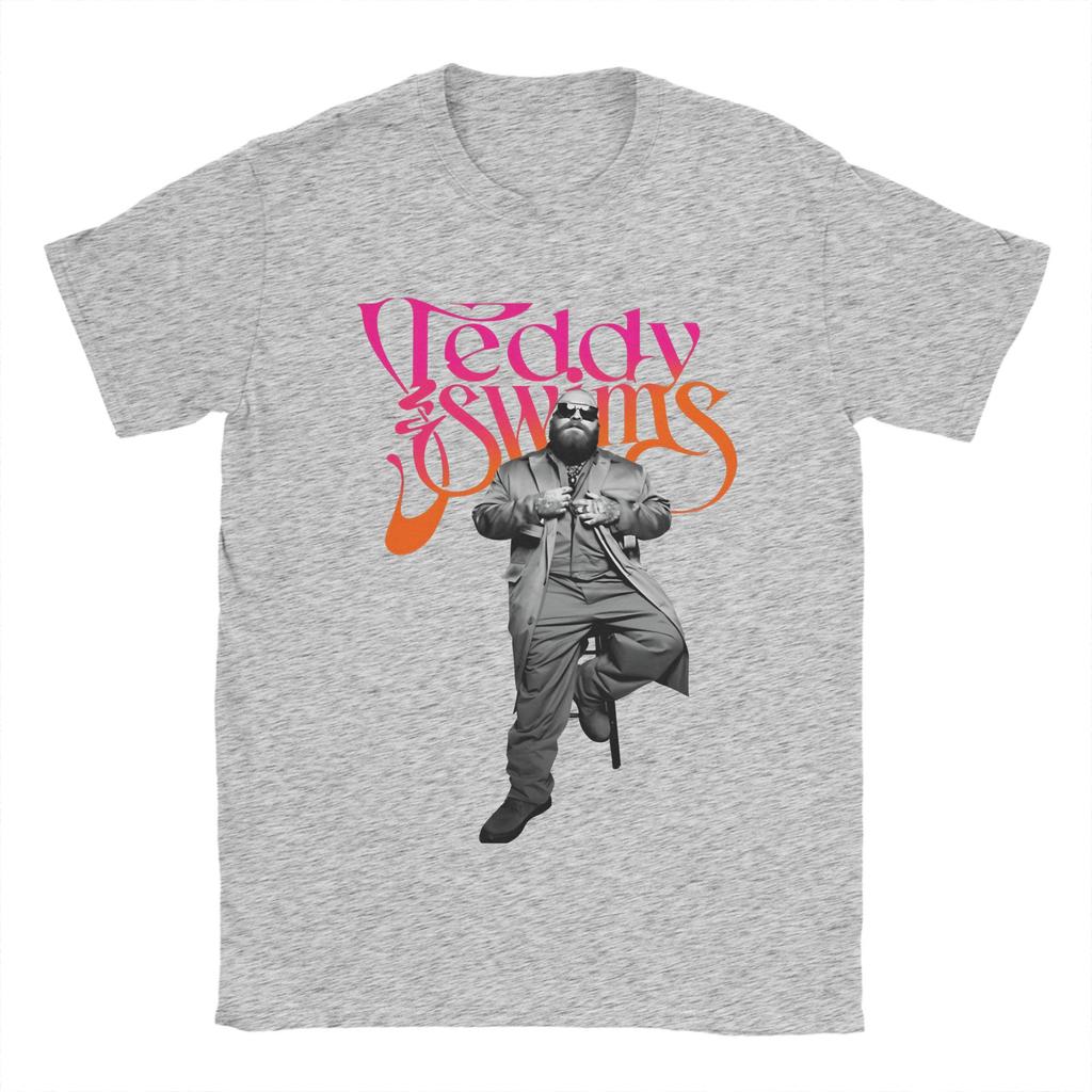 Teddy Swims Herren T-Shirts Neuartige T-Shirts Kurzarm Rundhals T-Shirts Baumwolle Bedruckte Oberteile