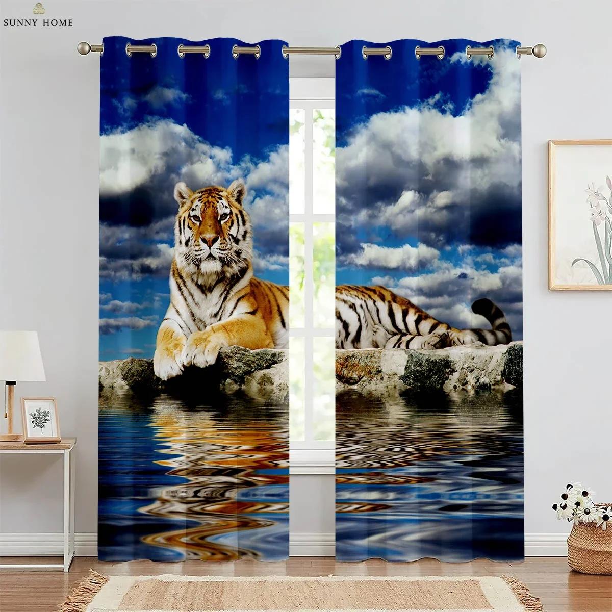 

Животное Гепард 3D Принтованные Шторы Детская Комната Спальня Гостиная Кухня Декоративные Шторы Машинная Стирка 2 Штуки W50xH140(CM)x2PCS&Grommet Top