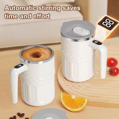 Automatic Stirring Cup with Temperature Display Electric Coffee Cup Auto-Stirring Mug Double-wall Insulated Cup