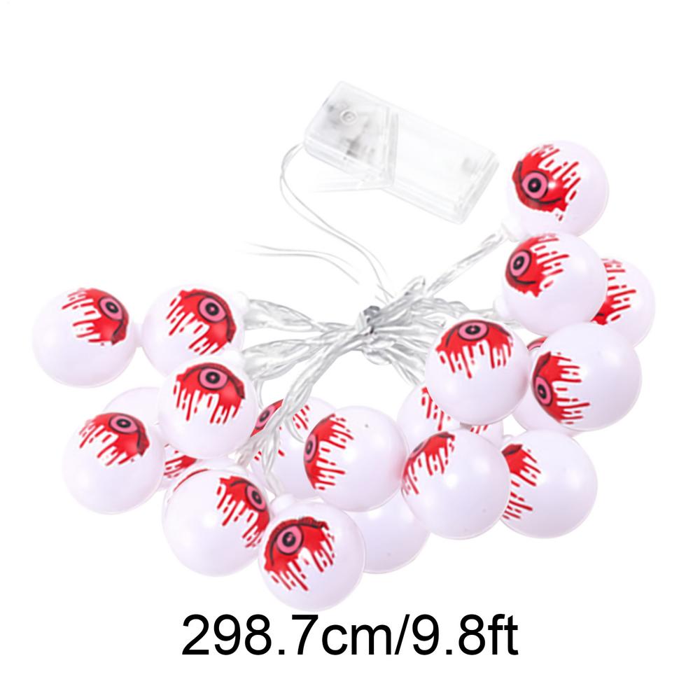 2025 Halloween Eyeball String Lights 20Pcs/set LED Battery Operated Eyeball Lights Halloween Spooky Eyeball Decorations