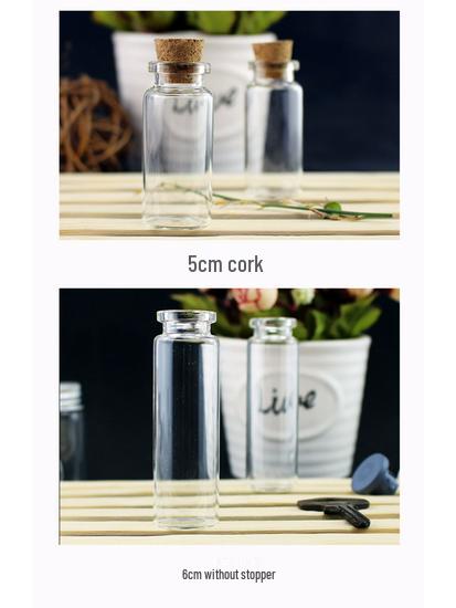 50 Mini Transparent Glass Bottles with Wooden Cork Lids for Sand Art, Wishes, and Gifts