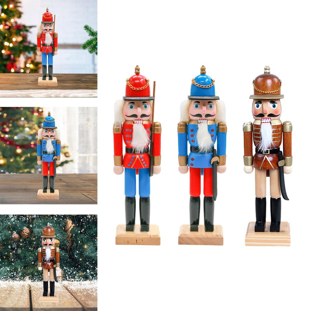Nutcracker Ornaments Christmas Ornaments Classic Style Cartoon Decorative Nutcracker Crafts Desktop Decor for Shelves Desktop