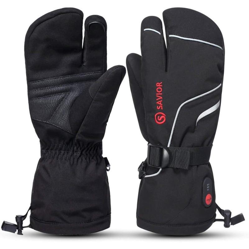 Savior Heated Mittens for Men Women, Heated Gloves Unisex Rechargeable Battery Powered Electric Heated Ski Gloves