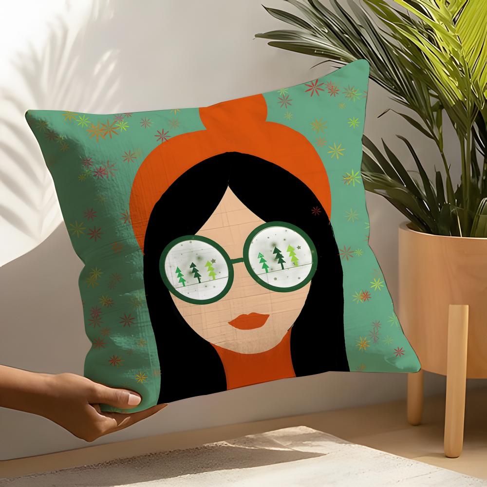 Linen Cushion Covers For Decorative Sofa Home Pillows Case Car Chair Pillows Cases Quirky Wonderful fun fashion patterns