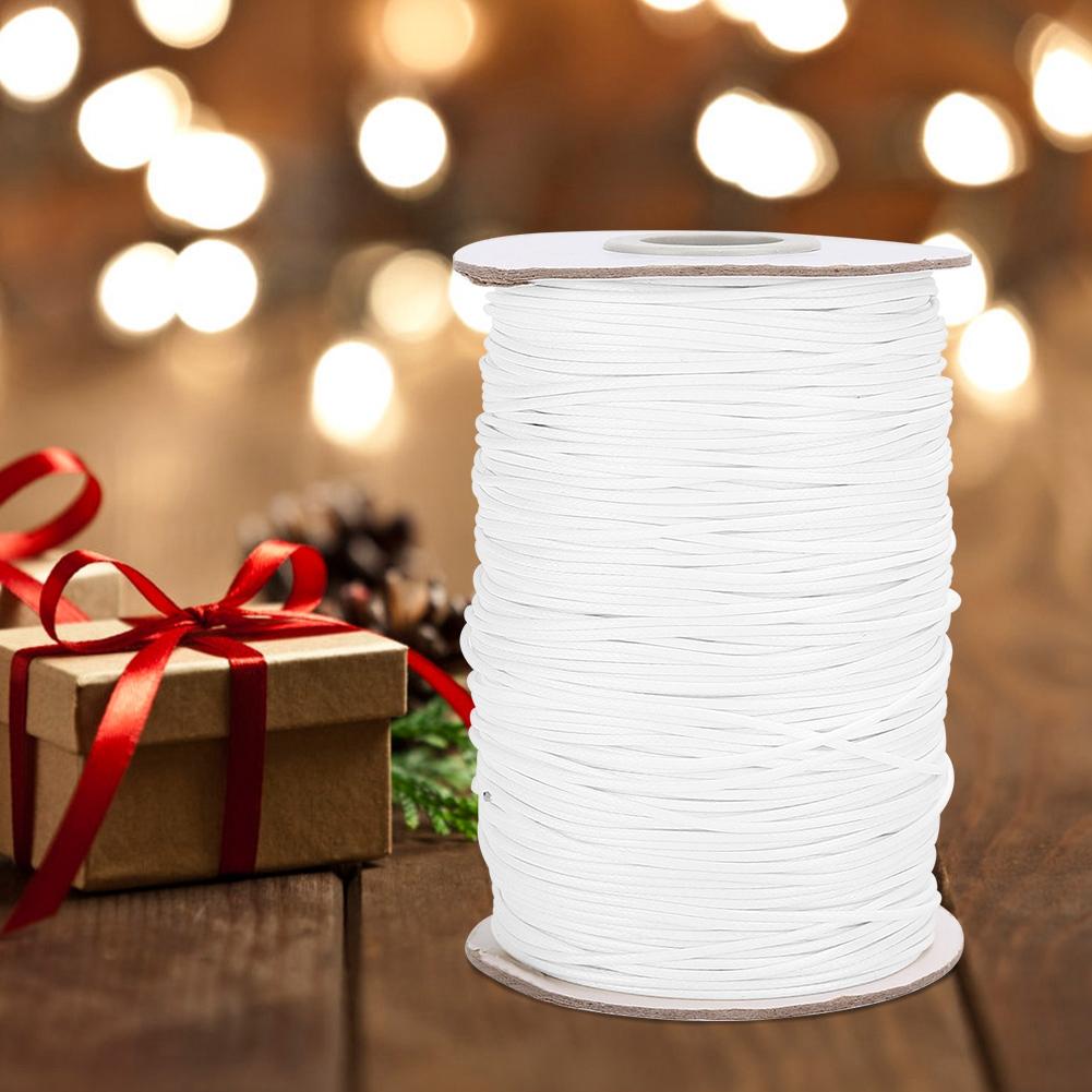 160m Wax Line DIY Environmentally Friendly Hand Woven Rope Necklace Cotton Thread 1mm(35 # Beige )